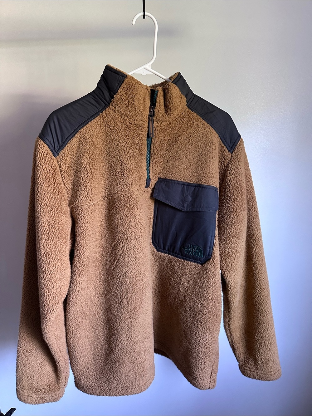The North Face Brown Sherpa Zip Pullover